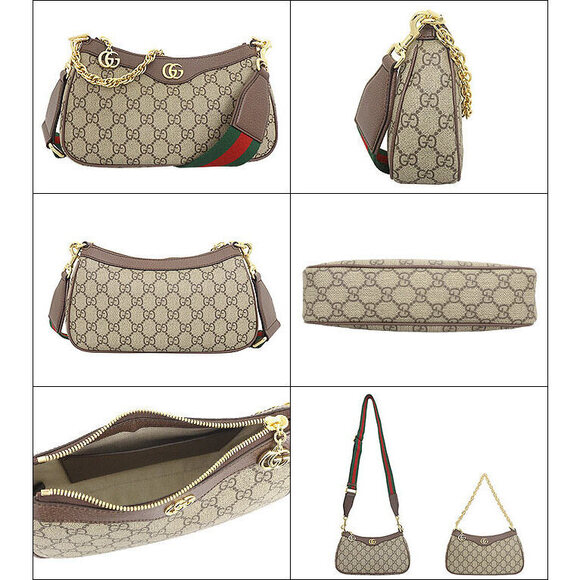 Gucci FABLE Shoulder Bag Beige Ebony Ophidia GG Supreme Crossbody - Picture 2 of 3